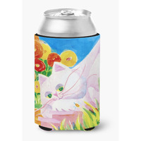White Cat Can or Bottle Beverage Insulator Hugger