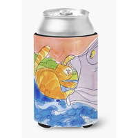 Cat and the Big Fish Can or Bottle Beverage Insulator Hugger