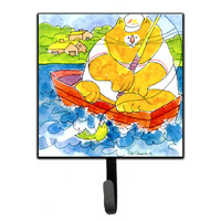 "Caroline's Treasures 6107SH4 Big Orange Cat Fishing Leash Holder or Key Hook, Small, Multicolor"