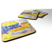 "Caroline's Treasures 6108FC Green Apples for an Apple Pie Foam Coasters (Set of 4), 3.5"" H x 3.5"" W, Multicolor"