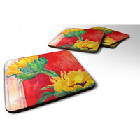 "Caroline's Treasures 6111FC Flower-Sunflower Foam Coasters (Set of 4), 3.5"" H x 3.5"" W, Multicolor"