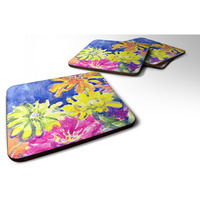 "Caroline's Treasures 6122FC Flower Foam Coasters (Set of 4), 3.5"" H x 3.5"" W, Multicolor"