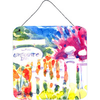 "Caroline's Treasures White Gate Inn Fence Houses Aluminum Metal Wall or Door Hanging Prints, 6 x 6"", Multicolor"