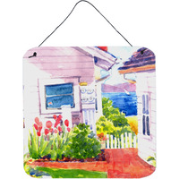 "Caroline's Treasures Beach View Between the Houses Aluminum Metal Wall or Door Hanging Prints, 6 x 6"", Multicolor"