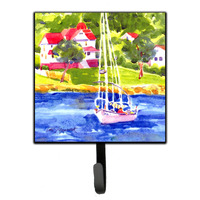 "Caroline's Treasures 6129SH4 Sailboat On The Lake Leash Holder or Key Hook, Small, Multicolor"