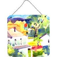 "Caroline's Treasures 6131DS66 Houses Aluminum Metal Wall or Door Hanging Prints, 6 x 6"", Multicolor"