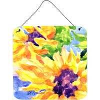 "Caroline's Treasures 6132DS66 Flower-Sunflower Aluminum Metal Wall or Door Hanging Prints, 6 x 6"", Multicolor"
