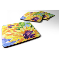 "Caroline's Treasures 6132FC Flower-Sunflower Foam Coasters (Set of 4), 3.5"" H x 3.5"" W, Multicolor"