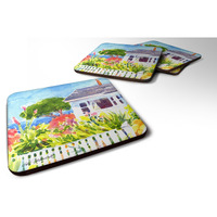 "Caroline's Treasures 6133FC Houses Foam Coasters (Set of 4), 3.5"" H x 3.5"" W, Multicolor"