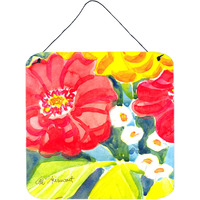 "Caroline's Treasures 6135DS66 Flower Aluminum Metal Wall or Door Hanging Prints, 6 x 6"", Multicolor"