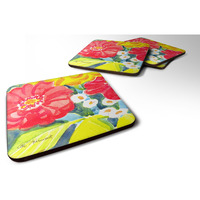 "Caroline's Treasures 6135FC Flower Foam Coasters (Set of 4), 3.5"" H x 3.5"" W, Multicolor"