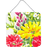 "Caroline's Treasures 6136DS66 Flower Aluminum Metal Wall or Door Hanging Prints, 6 x 6"", Multicolor"