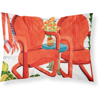 "Caroline's Treasures Red Chairs Patio View Fabric Standard Pillowcase 6140PILLOWCASE, Multicolor"