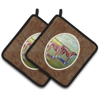 "Caroline's Treasures Azawakh Hound Pair of Pot Holders 7001PTHD, 7.5HX7.5W, Multicolor"