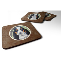 "Caroline's Treasures 7002FC Basset Hound On The Branch Foam Coasters (Set of 4), 3.5"", Multicolor"