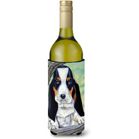 Basset Hound on the branch Wine Bottle Beverage Insulator Beverage Insulator Hugger