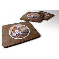 "Caroline's Treasures 7004FC Basset Hound Foam Coasters (Set of 4), 3.5"", Multicolor"