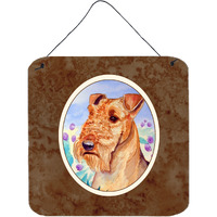 "Caroline's Treasures Airedale Terrier in Flowers Wall or Door Hanging Prints 7007DS66, 6HX6W, Multicolor"