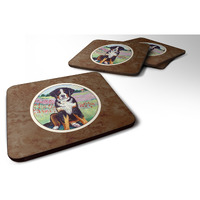 "Caroline's Treasures 7011FC Bernese Mountain Dog Foam Coasters (Set of 4), 3.5"", Multicolor"