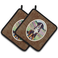 "Caroline's Treasures Bernese Mountain Dog Pair of Pot Holders 7011PTHD, 7.5HX7.5W, Multicolor"