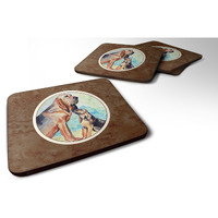 "Caroline's Treasures 7014FC Bloodhound Momma's Love Foam Coasters (Set of 4), 3.5"", Multicolor"