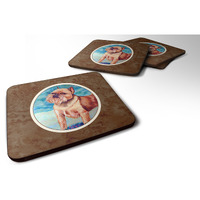 "Caroline's Treasures 7016FC Brussels Griffon Foam Coasters (Set of 4), 3.5"", Multicolor"