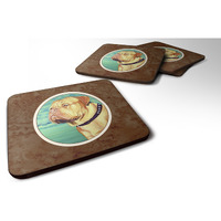 "Caroline's Treasures 7024FC Dogue De Bordeaux Foam Coasters (Set of 4), 3.5"", Multicolor"