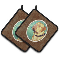 "Caroline's Treasures Dogue De Bordeaux Pair of Pot Holders 7024PTHD, 7.5HX7.5W, Multicolor"