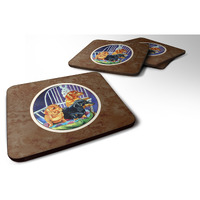 "Caroline's Treasures 7025FC Dachshund Two Red And A Black And Tan Foam Coasters (Set of 4), 3.5"", Multicolor"