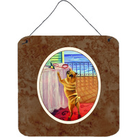 "Caroline's Treasures Helping Himself Fawn Pug Wall or Door Hanging Prints 7027DS66, 6HX6W, Multicolor"
