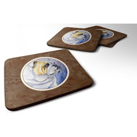 "Caroline's Treasures 7028FC English Bulldog Foam Coasters (Set of 4), 3.5"", Multicolor"