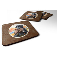 "Caroline's Treasures 7032FC Flat Coated Retriever Foam Coasters (Set of 4), 3.5"", Multicolor"