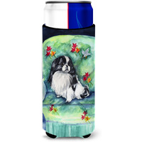 Japanese Chin in Momma's Chair Ultra Beverage Insulators for slim cans 7034MUK