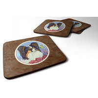 "Caroline's Treasures 7036FC Papillon Yellow Butterfly Foam Coasters (Set of 4), 3.5"", Multicolor"
