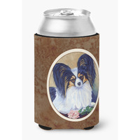 "Caroline's Treasures 7037CC Papillon A Rose For You Can Or Bottle Hugger, Multicolor"