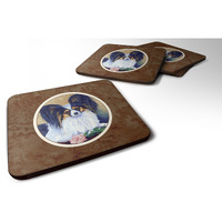"Caroline's Treasures 7037FC Papillon A Rose For You Foam Coasters (Set of 4), 3.5"", Multicolor"