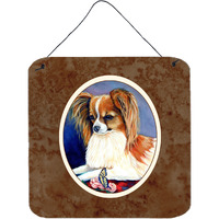 "Caroline's Treasures Papillon Rose and Butterfly Wall or Door Hanging Prints 7038DS66, 6"" x 6"", Multicolor"