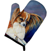 "Caroline's Treasures 7038OVMT Papillon Rose and Butterfly Oven Mitt, 12"" by 8.5"", Multicolor"