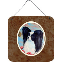 "Caroline's Treasures Papillon Black and White Wall or Door Hanging Prints 7040DS66, 6"" x 6"", Multicolor"