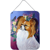 "Caroline's Treasures 7041DS1216 Papillon Aluminium Metal Wall or Door Hanging Prints, 16"" x 12"", Multicolor"