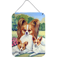 "Caroline's Treasures Papillon Momma's Love Aluminium Metal Wall or Door Hanging Prints, 16"" x 12"", Multicolor"