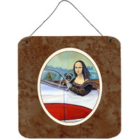 "Caroline's Treasures Fawn Pug and Mona Lisa Wall or Door Hanging Prints 7043DS66, 6HX6W, Multicolor"