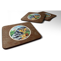 "Caroline's Treasures 7045FC Australian Shepherd Puppy Foam Coasters (Set of 4), 3.5"", Multicolor"