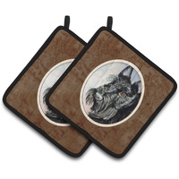 "Caroline's Treasures Scottish Terrier Pair of Pot Holders 7047PTHD, 7.5HX7.5W, Multicolor"