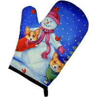 "Caroline's Treasures 7048OVMT Snowman with Corgi Oven Mitt, 12"" by 8.5"", Multicolor"