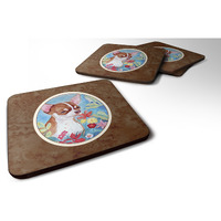 "Caroline's Treasures 7053FC Chihuahua In Flowers Foam Coasters (Set of 4), 3.5"", Multicolor"