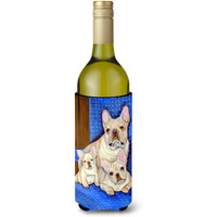 French Bulldog Momma's Love Wine Bottle Beverage Insulator Beverage Insulator Hugger