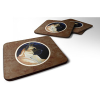 "Caroline's Treasures 7059FC Fawn Great Dane In The Moonlight Foam Coasters (Set of 4), 3.5"", Multicolor"