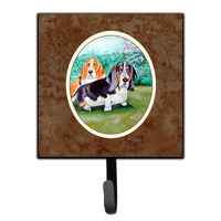"Caroline's Treasures Basset Hound Double Trouble Leash or Key Holder 7061SH4, Small, Multicolor"