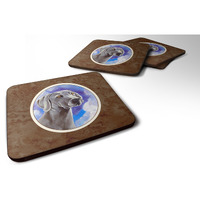 "Caroline's Treasures 7063FC Weimaraner Azure Skies Foam Coasters (Set of 4), 3.5"", Multicolor"